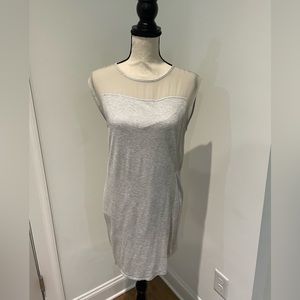 Helmut Lang grey mixed media sleeveless top